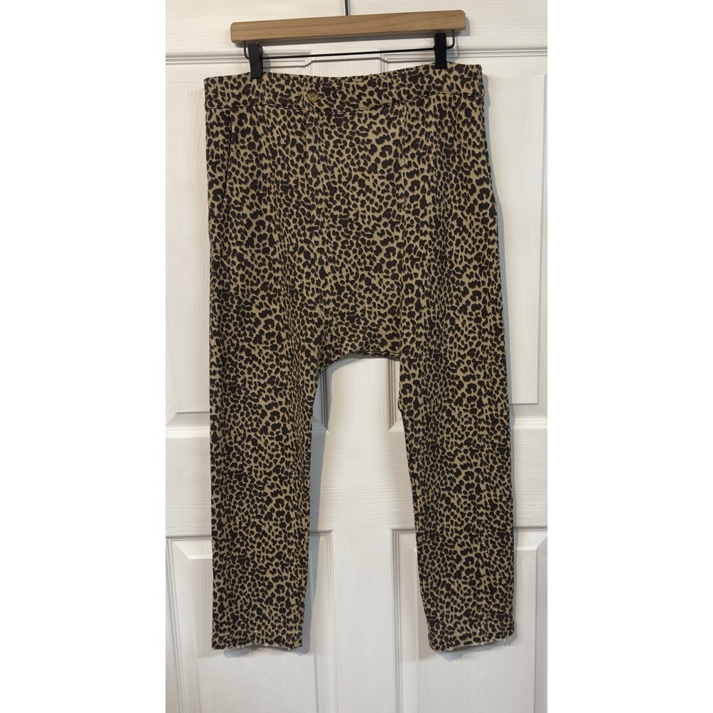 Sandrine Rose The Virgin Label Harem Pants Size Small French Terry Leopard R3048